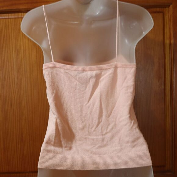 Trina Turk Y2K Pastel Pink Ribbed Camisole Tank Top | Minimalist Large Feminine - Picture 4 of 9